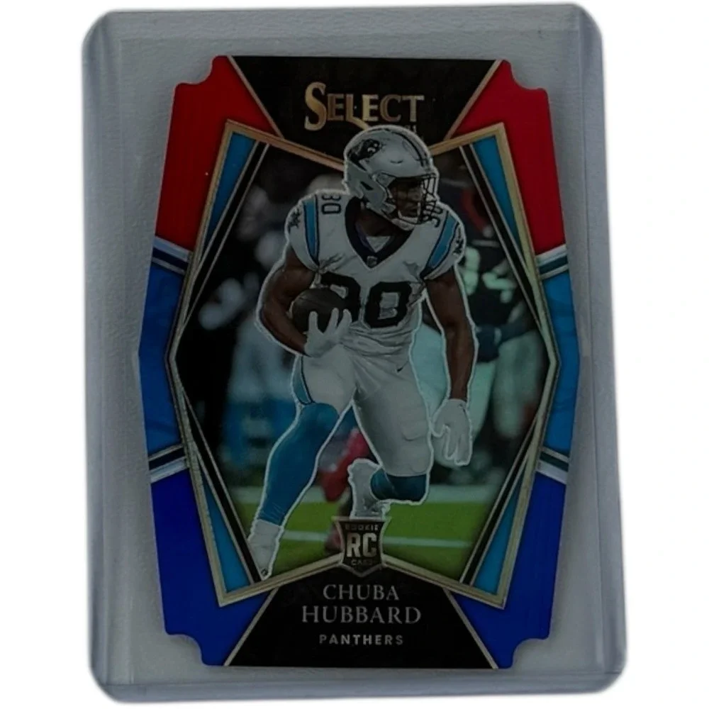 2021 Select Chuba Hubbard RC Red‎ and Blue Prizm Die Cut Premier #176